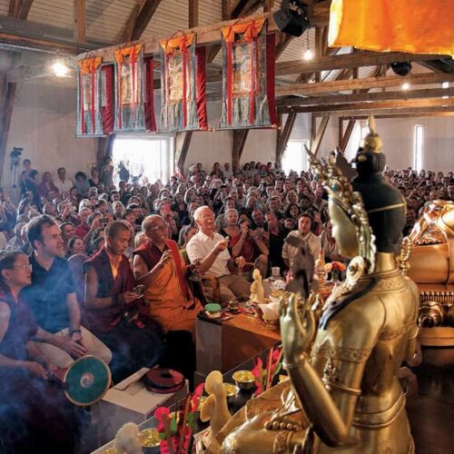 europe center 2014: gompa, statue, and stupa